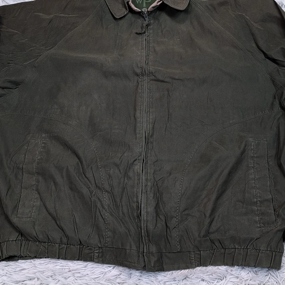 Weatherproof‎ Jacket Mens XXL Green Windbreaker Pockets Lined Athletic Soft